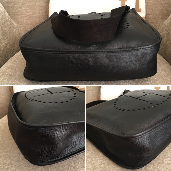 Authentic HERMES Evelyne GM bag black leather - Picture 14 of 16
